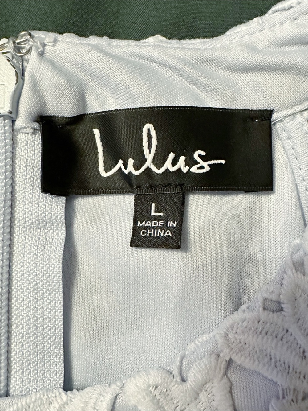 Lulus Love Poem Light Blue Lace Mini Dress Size Large - Picture 12 of 13